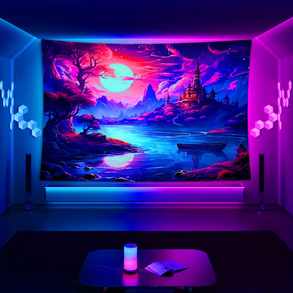 Fantasy Castle Tapestry Game Room Decor Bedroom Feature Wall Theme Living Room Wall Hanging Room Decor