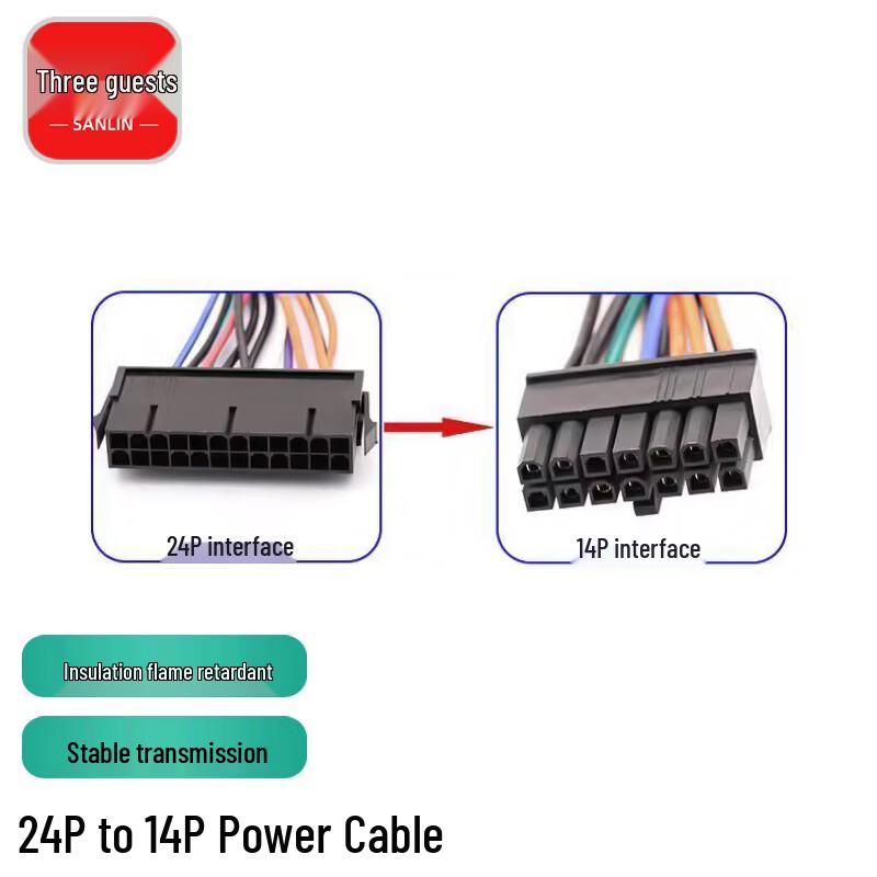 Wewnętrzny zasilacz do komputera PC i kable rozdzielające