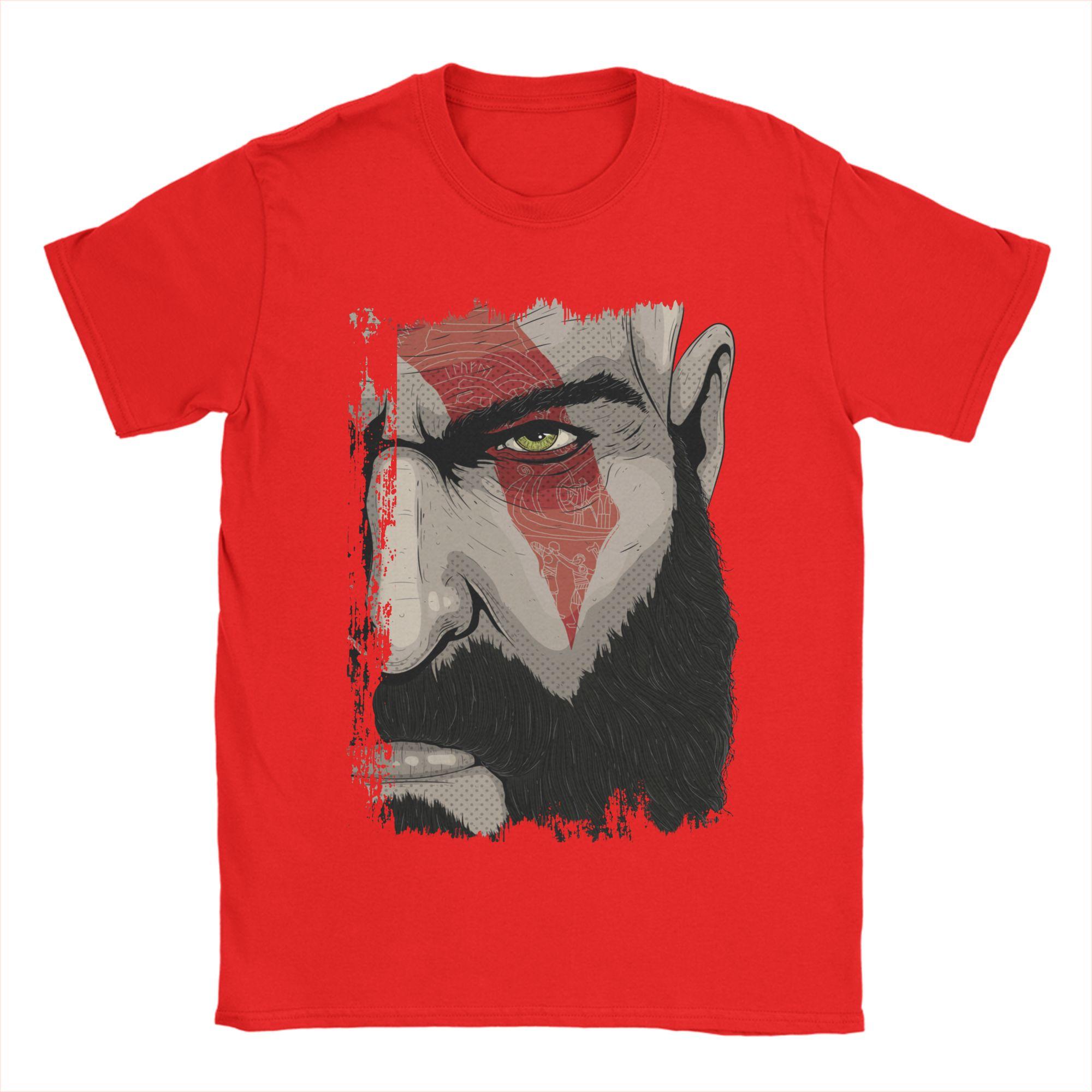 Vintage God of War Old Kratos TShirts for Unisex O Neck Cotton T Shirt Short Sleeve Tee Shirt XL Clothes S
