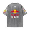 Summer F1 Racing Suit Red Bull Vestapan Team Uniform Short Sleeved Vintage Wash T-shirt Round Neck T-shirt
