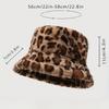 Hat Woman Winter Show Face Little Leopard Print Fisherman Hat Woman Versatile Warm Pot Hat Ins Plush Bucket Hat
