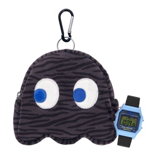 TIMEX Unisex Pac-Man Digital Watch, Light Blue Dial, Resin and Plastic, Quartz Movement, TW2V94100