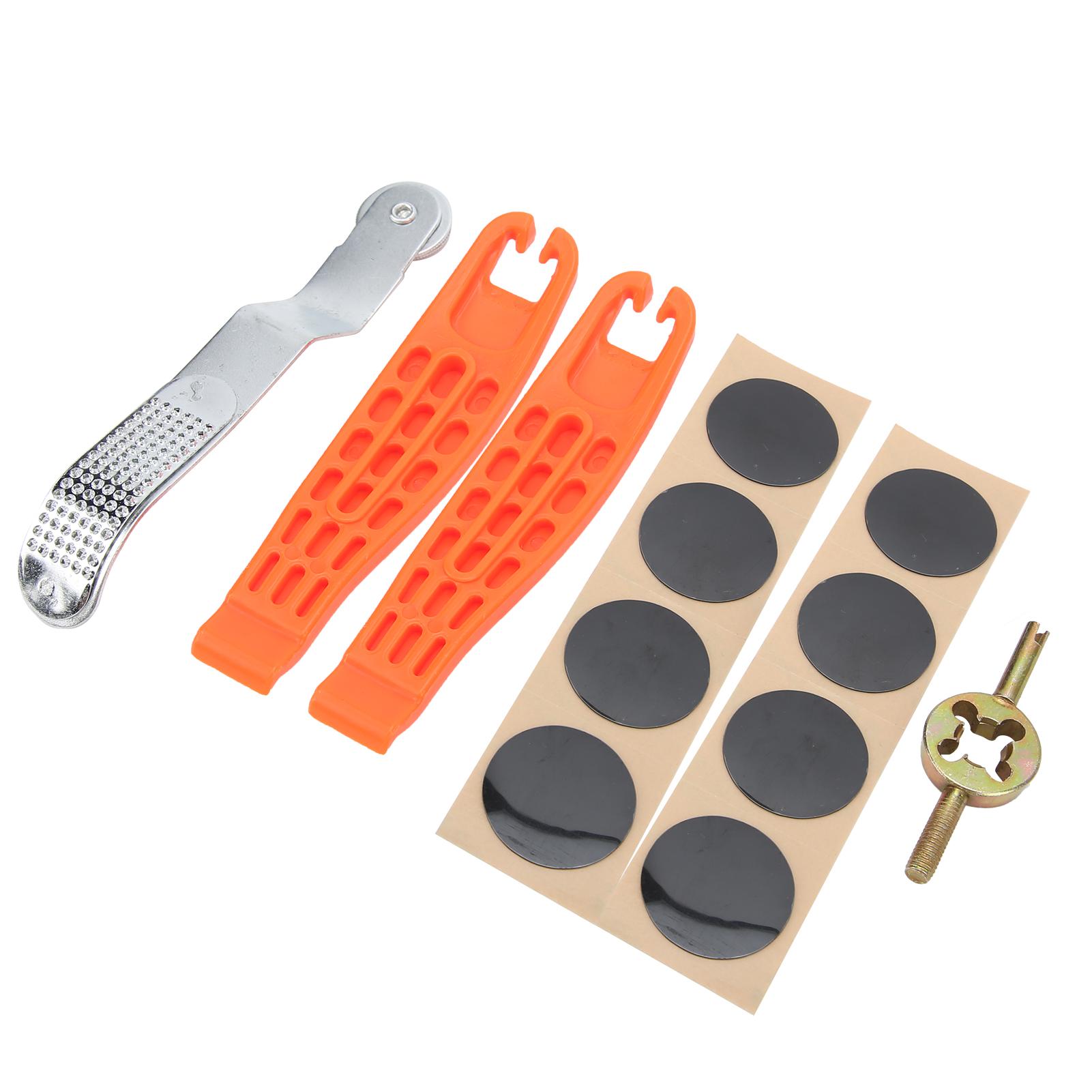 

Bicycle Inner Tire Patch Repair Kit Bike Tire Repair Levers with Rasp No Glue Adhesive Patch Rubber