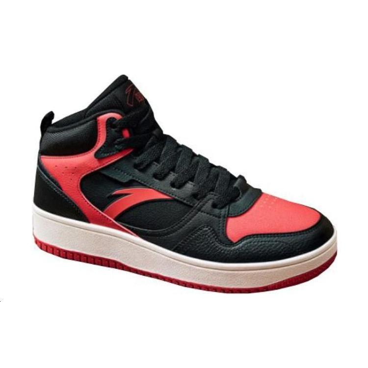 New Anta Life Collection Anti Slip Wear Resistant High Top Skateboard Shoes Men's Black Red 912348082-5