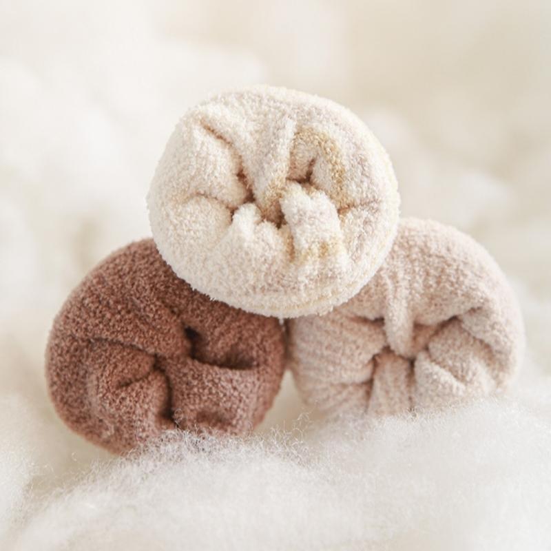 3Pair Baby Winter Socks Fleece Lined Thickened Warm Seamless Toe Mid Calf for Newborn Infant Comfortable Wear Soft Thermal Protection