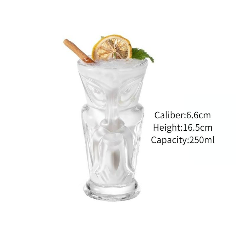 Tiki Glass Cups Tiki Mugs Cocktail Glasses Cup Creative Hawaiian Cocktail Cups Funny Cup Beer Beverage Glass Bar Accessories