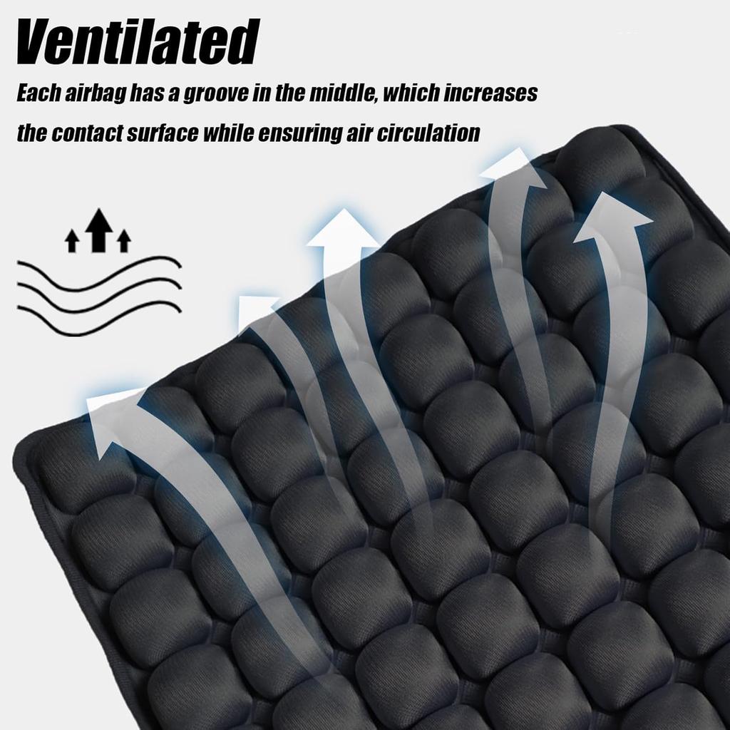 Inflatable Seat Cushion for Air Travel,16x16 Inch 3D Air Cell Pillow for Long Flights, Office, Car & Wheelchair, Portable Ergonomic Support