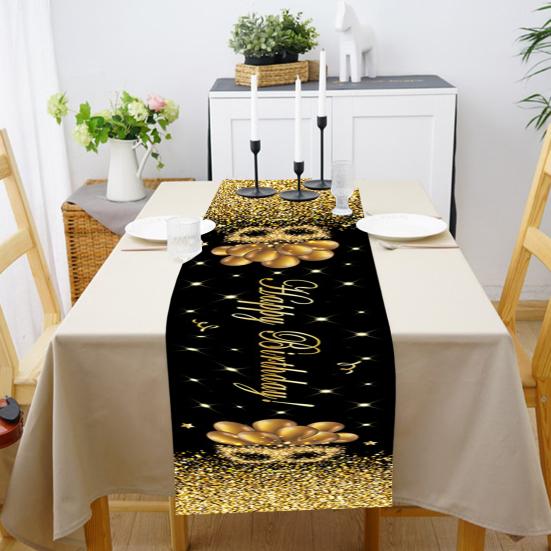 Tischläufer, waschbar, für mehr Tischatmosphäre, Oxford-Bankett, Happy Birthday, Party-Tuch, Heimdekoration