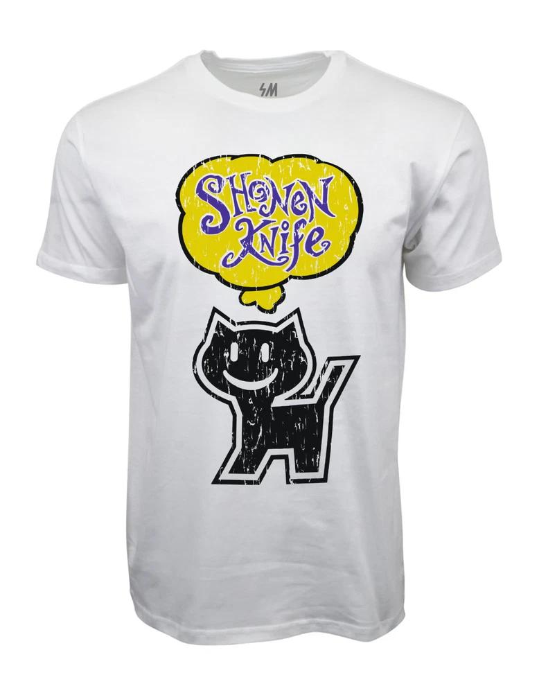 90s Shonen Kitten Club Shonen Knife Cat Vintage Logo Tee White TShirt S