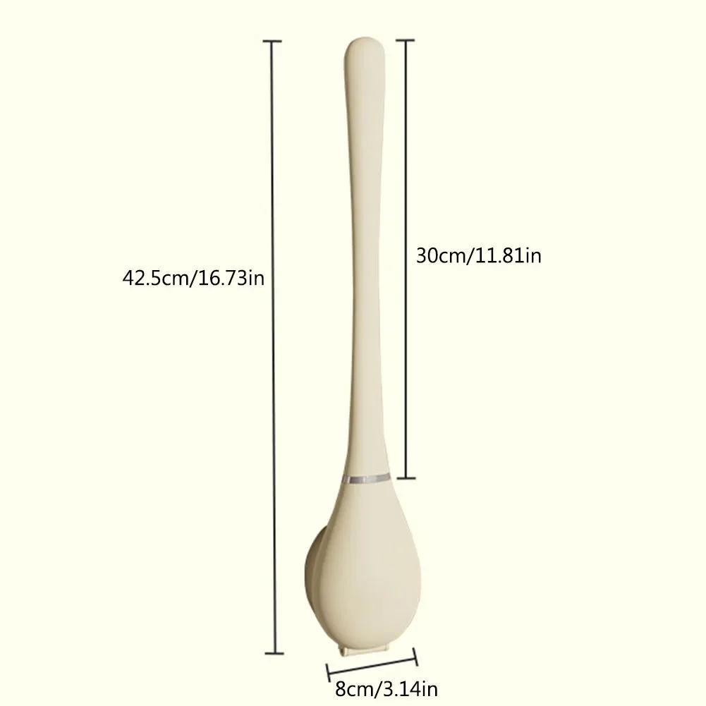 Modern Toilet Cleaning Brush&Holder Set Long Handle Silicone Toilet Brush Quick Drying Punchless Bathroom Accessories
