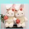 Plush Mushroom Rabbit Toy Embroidered Animal Cushion For Girls Gift Celebration