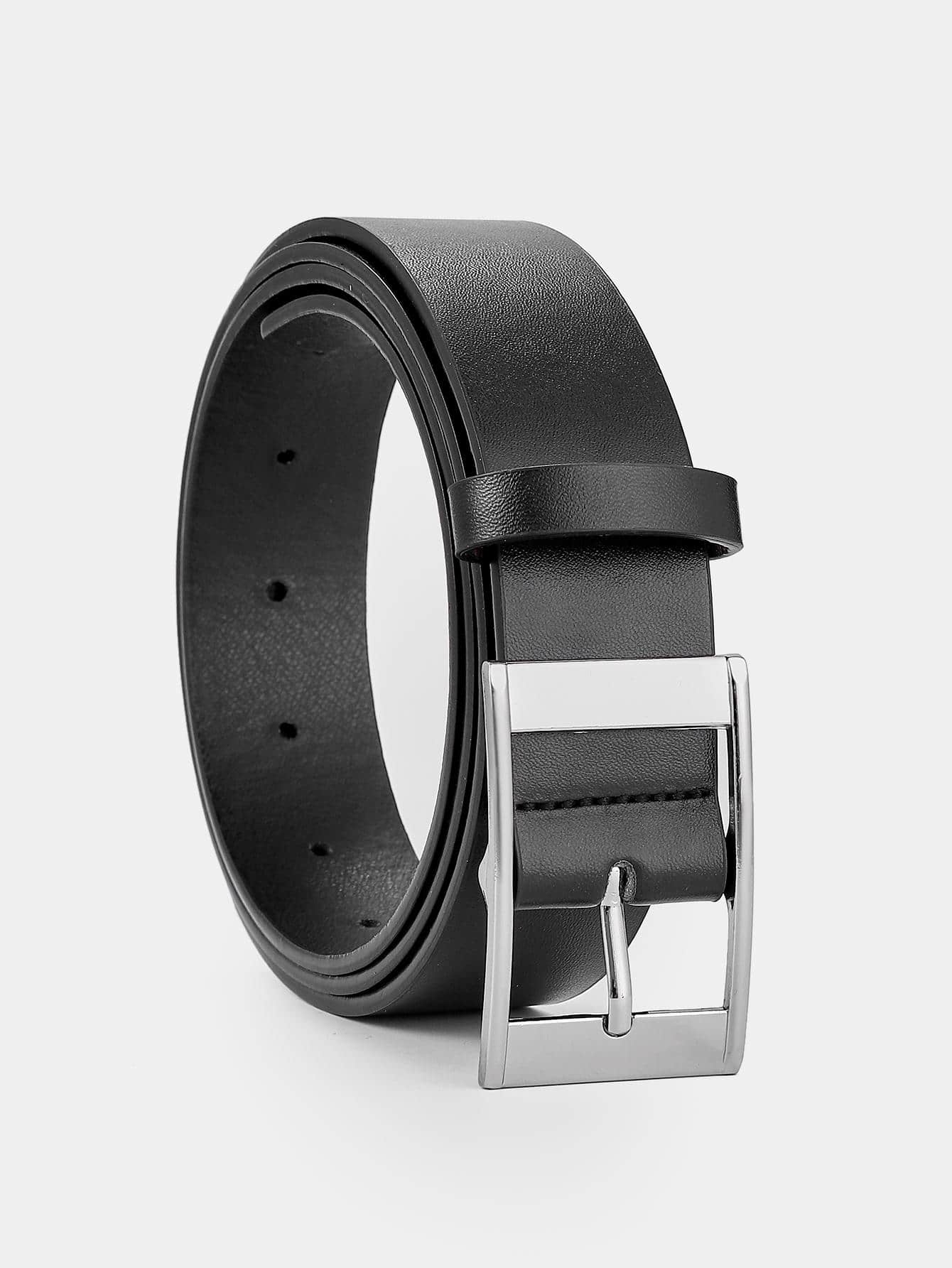

Men s Pin Buckle Faux Leather Belt Fashion Casual Business Belt 125cm чорний