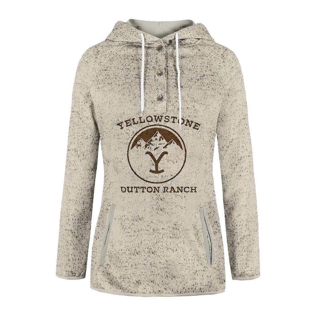 Kaufe Women's YellowStone Printed Stand Up Collar Long Sleeve Hooded