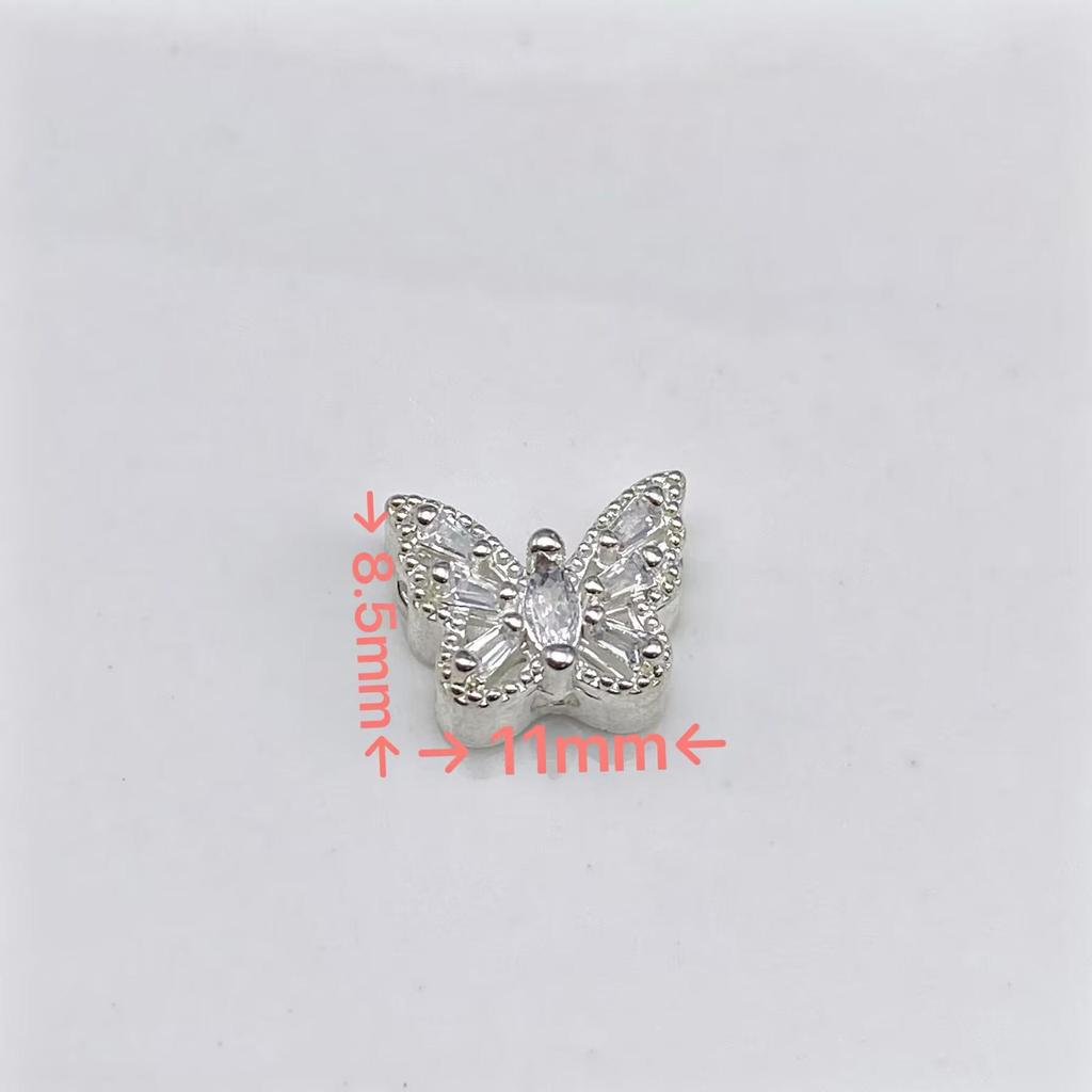 Inlaid Zircon Butterfly Spacer Beads for DIY Jewelry and Beading Accessories