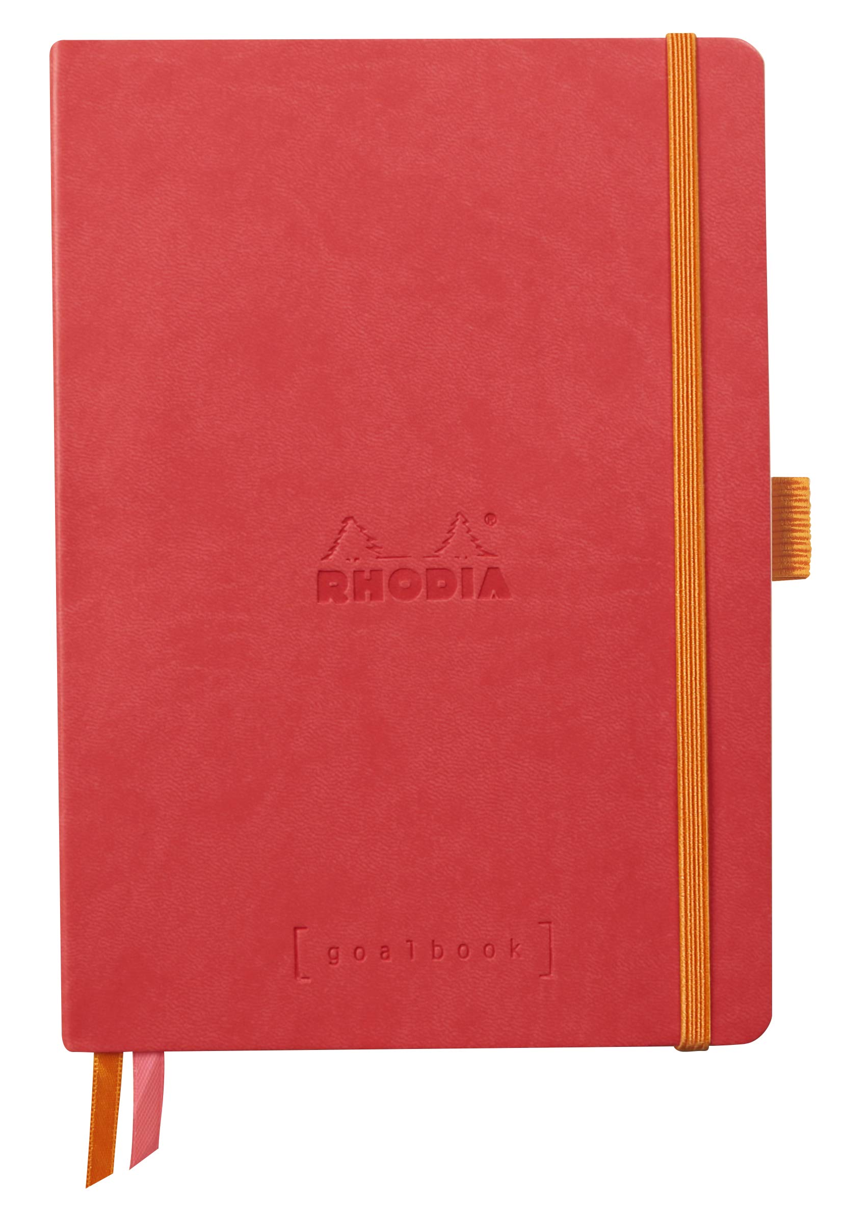 

Rhodia Rhodiarama Goal Book Dotted 240 Italian Leather RHODIA cf117810 Notebook, A5, Grid, Pages, Cover, Coral,