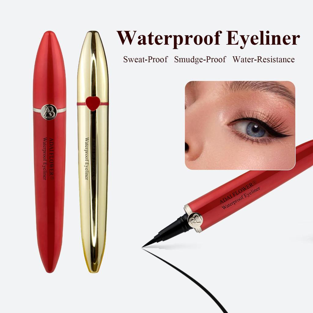 Wasserfester flüssiger Eyeliner, wisch- und wischfest, langanhaltend, Schwarz