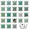 Luxurious Green Geometry Cotton Linen Pillow Case Cushion Pad For Bed Sofa Car Office Decor