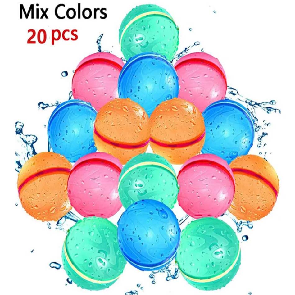 Confezione da 1-50 Palline d'Acqua Riutilizzabili Autochiudenti Gonfiaggio Rapido Palline d'Acqua in Silicone, Giocattoli d'Acqua per Piscina, Spiaggia, Attività all'Aperto Estive