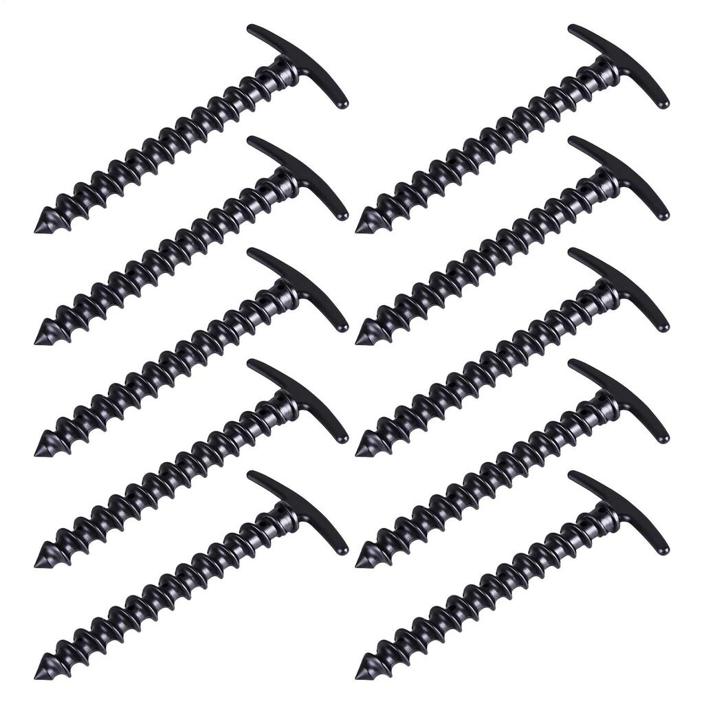 11Pcs Screw in Ground Stakes Tent Pegs Ground Nails Outdoor Camping Peg Screw Stakes Hiking Tent Pins Windproof Tent Accessories