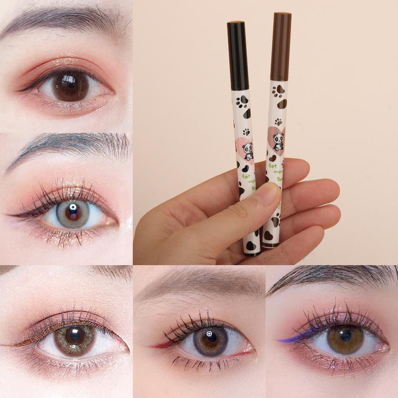 1 stücke Liegen Seidenraupe Eyeliner Stift Tee Braun Flüssigkeit Lidschatten Bleistift Glatt Schnell trocknend Kosmetik Kühe Augen Make-Up schönheit Werkzeuge