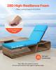 VEVOR Chaise Lounge Cushion, 183x53.3x9.8 Cm, Set of 2 Outdoor Lounge Chair Cushions, Waterproof & Fade-Resistant, Sun Lounger Cushions with Ties