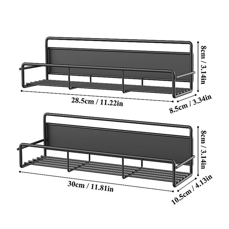 Магнитная полка для хранения специй черная полки для холодильника органайзер для шкафа кухонные аксессуары боковая полка для холодильника S and L