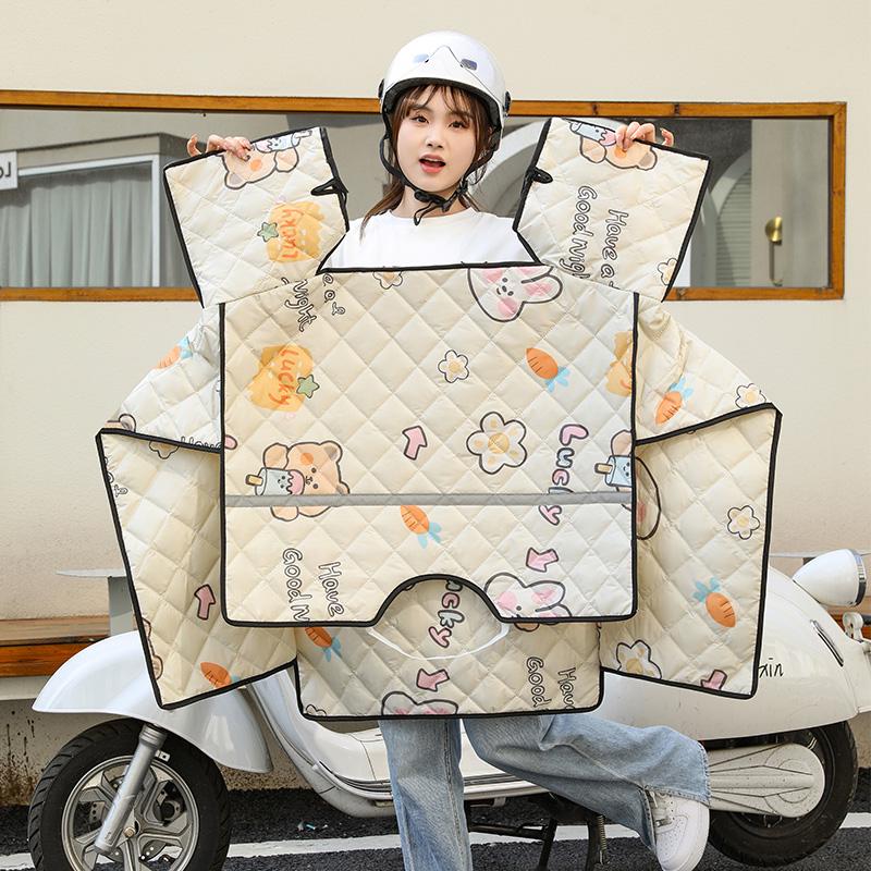 Windschutzscheibe für Elektrofahrrad: Sommer-Sonnenschutz, Sonnenschutzmittel, Winddicht, Doppelseitige wasserdichte Steppdecke für Frühling & Herbst.