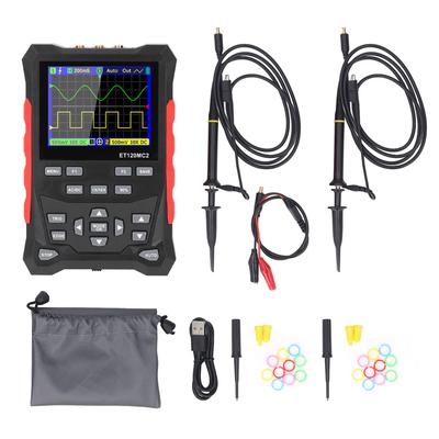 Handheld Oscilloscope 2 Channels 120MHz Bandwidth 500MSaS Sampling Rate 2.4in TFT Screen
