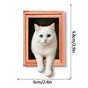 Oil Painting Style Wooden Frame Fridge Magnets 3D Wacky Cat Refrigerator Magnets  Home Decoration
