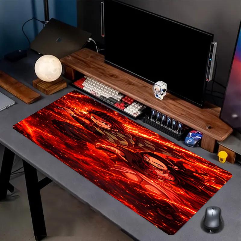 Demon Slayer Print Mouse Pad, Anti‑Slip Desktop keyboard Mat, for PC Laptop Gaming Working Daily Use, Cool Festival Surprise Gift
