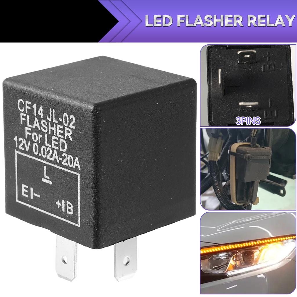 12V 3-Pin CF-14 CF14 JL-02 Elektronisches Auto-Blinker-Relais zur Behebung von LED-Blinklicht-Hyperflash-Blinklicht Auto 0.02A-20A