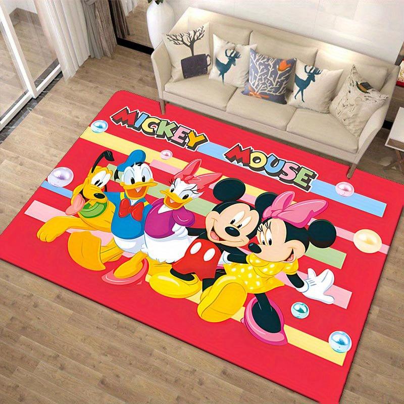1ks Koberec s motivem Disney Mickey Mouse a Minnie, Kusový koberec, Protiskluzový koberec, Ručně pratelná podložka pod nohy, Vhodné pro obývací pokoj, ložnici, bytový dekor