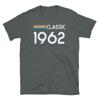 Klassisches Retro-inspiriertes Grafik-Geburtstags-Vintage-Unisex-T-Shirt mit kurzen Ärmeln 1962