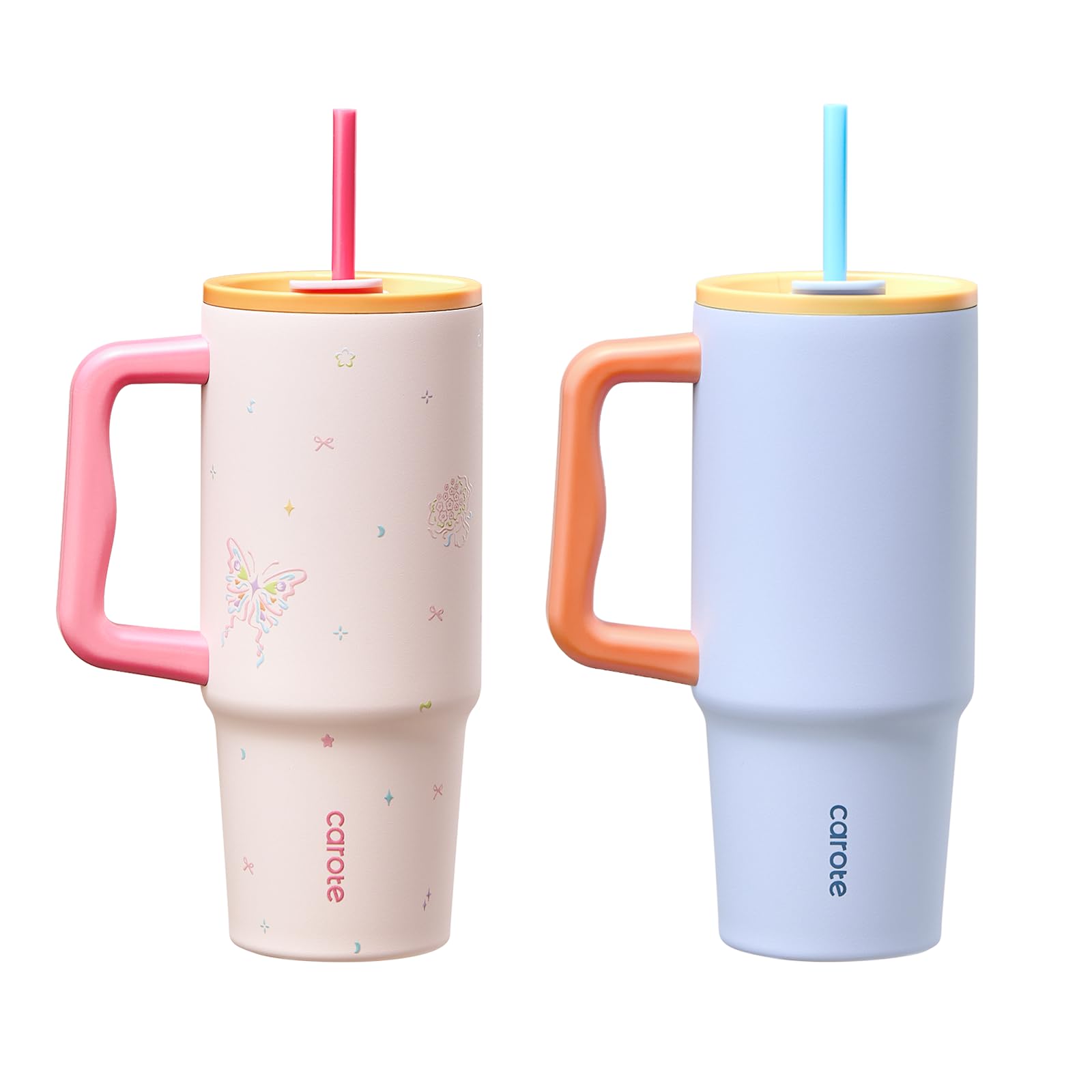 

CAROTE Water Bottle, 1020ml, 2-Piece Set, Vacuum Insulated, Large Capacity, Insulated Stainless Steel Mug (Includes Straw, Can Be Used Directly),