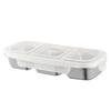 Stainless Steel Snack Containers Reusable 3 Compartment Condiment Box with Lids Food Storage Sauce Cups for School Travel
