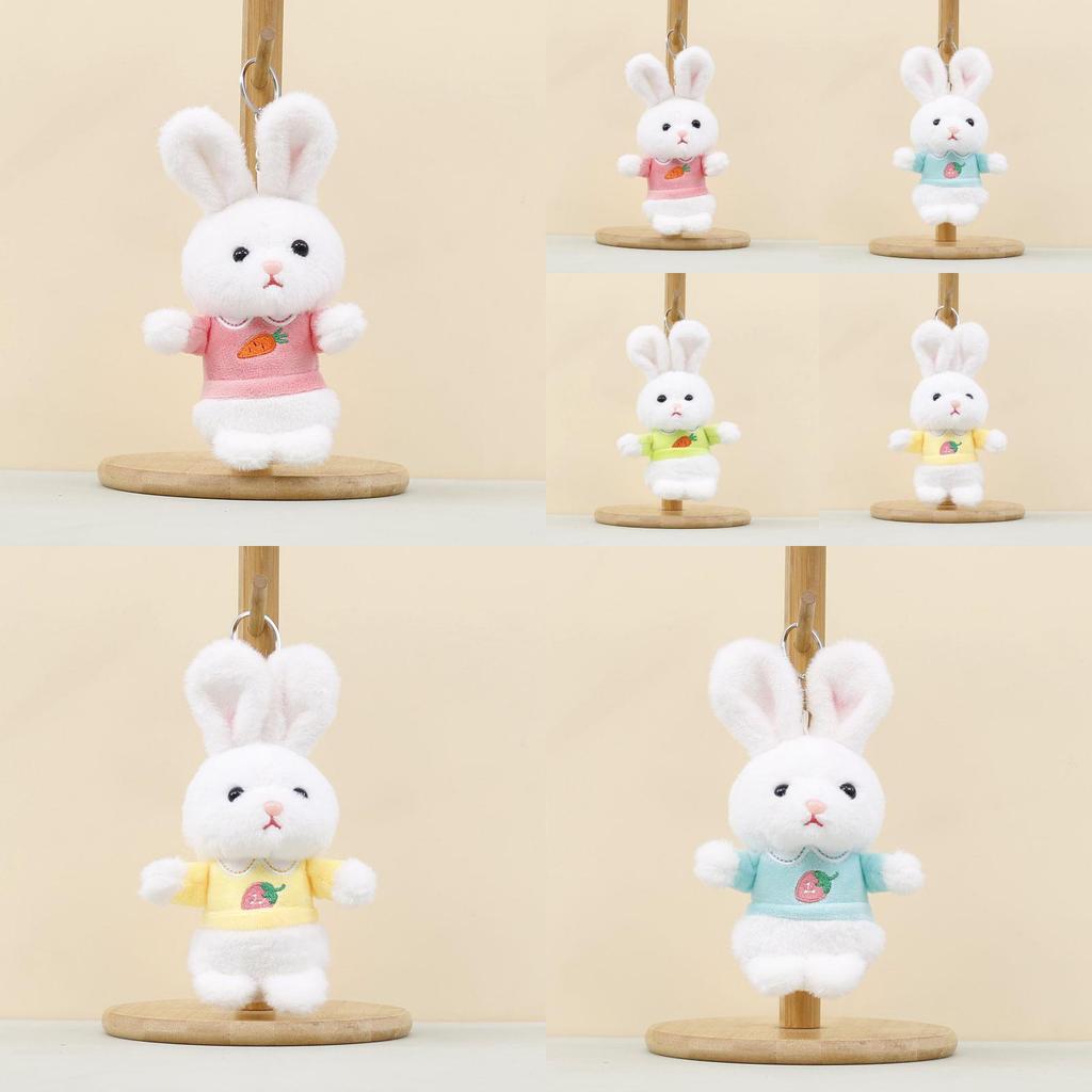 Cute Rabbit Plush Toy With Short Pile Fabric For Bag Decoration And Collection