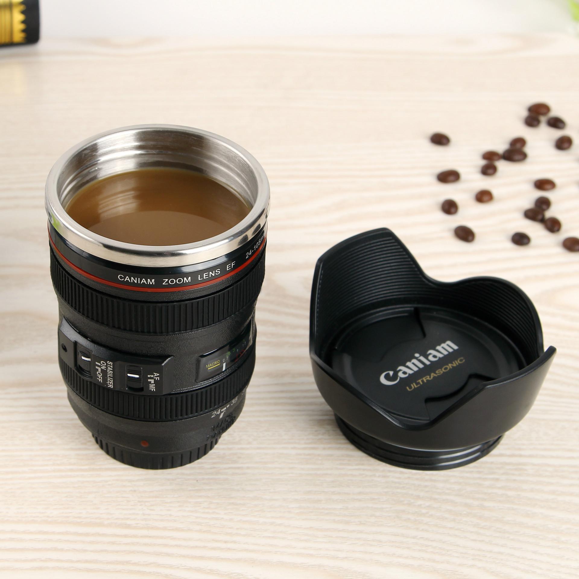 

Water cup SLR fourth generation lens cup Japanese creative stainless steel coffee cup new strange funny cup 350ml
