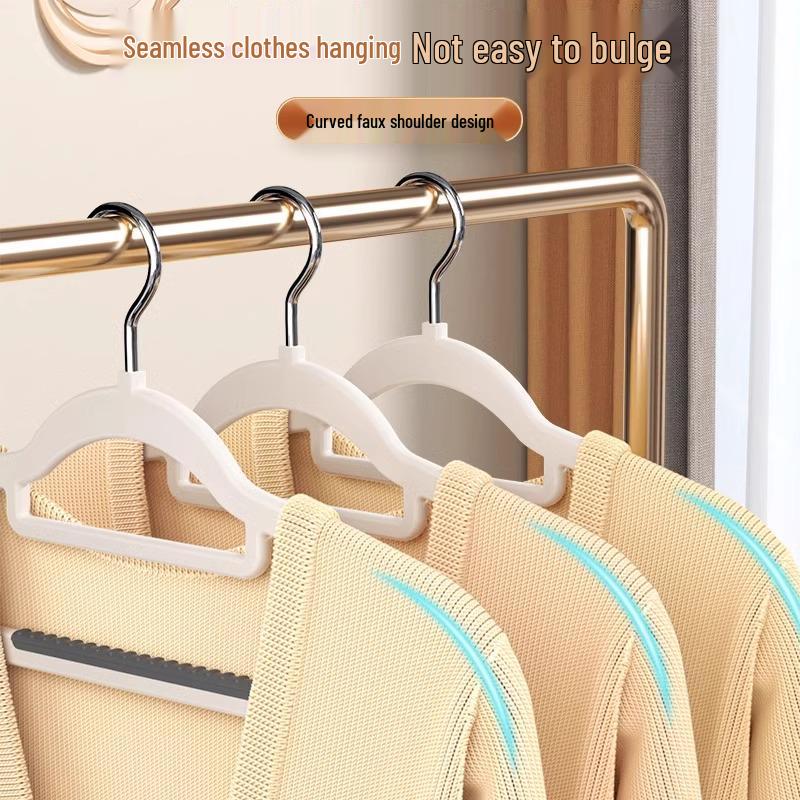 Non-Slip Double-Position Thick Plastic Clothes & Coat Hanger for Bedroom Storage