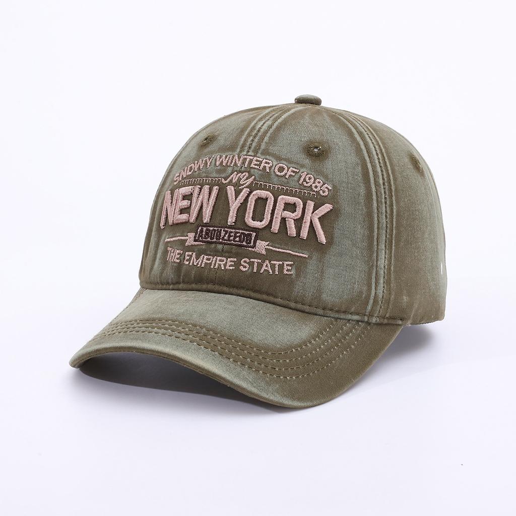 Berretto da baseball ricamato New York Vintage Vintage a tesa larga Cappello da cowboy da uomo e da donna Primavera e Autunno Berretto a punta