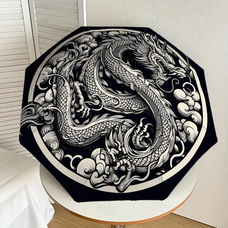 

1pc Chinese Dragon Yin Yang Tattoo Design Umbrella with Plastic Handle,Suitable for All Seasons Home Travel Outdoor UmbrellaDD1062