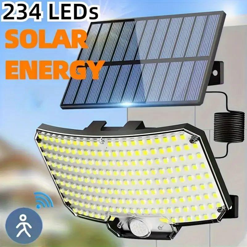 234 LED Solar Outdoor Lighting with Motion Sensor in 3 Modes 196.85 Inch Cable Suitable for Porch Courtyard Street Lighting