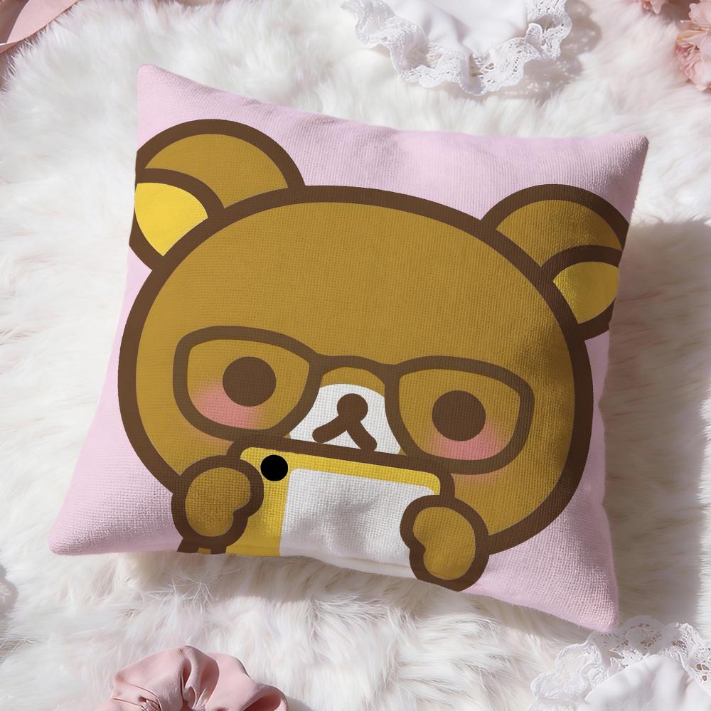 Cute R-RirakkumaS Cushion Cover Premium Comfort Reversible Pillow Cove -Two in One Design for Any Room & Car Interior