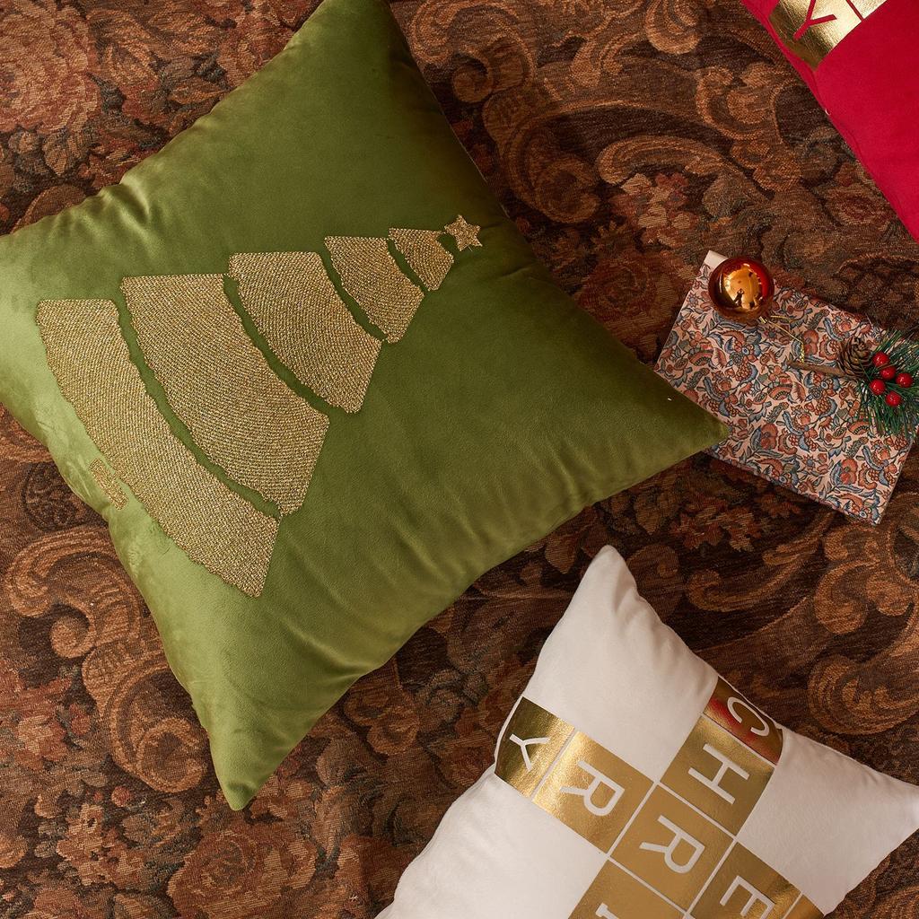 Festive Throw Pillow Cover Gold Foil New Year Christmas Decorative Cushion Cover Modern Home Sofa Couch Decor Pillowcase 45x45cm