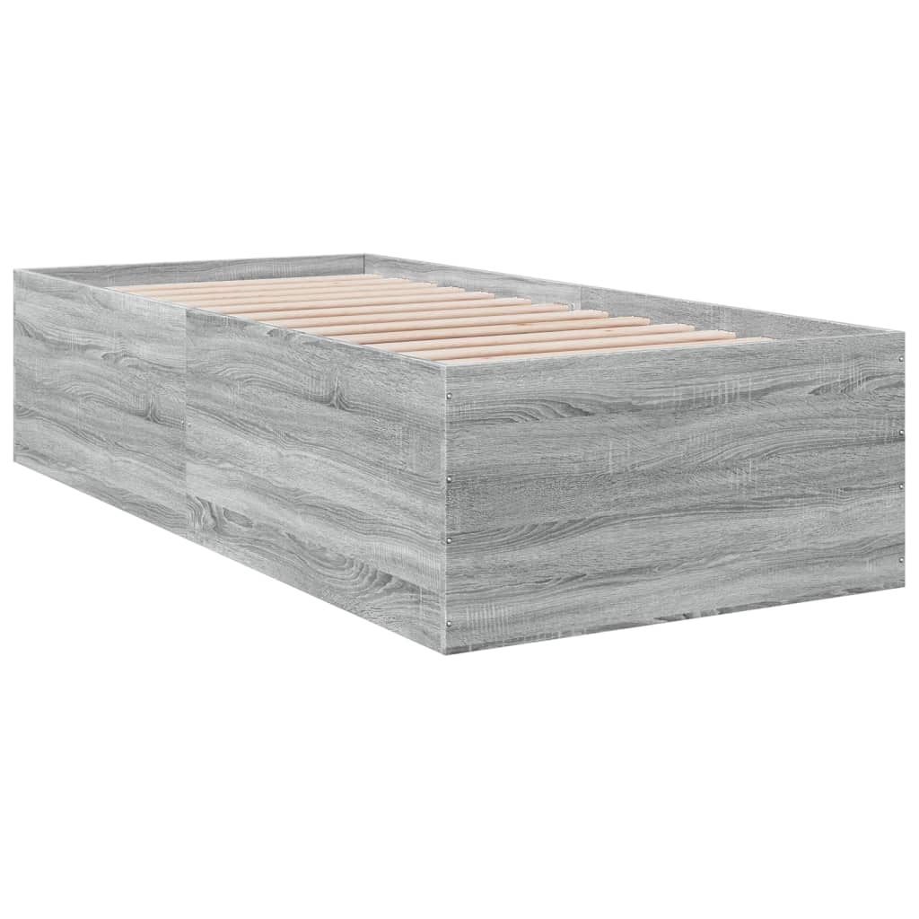Bed Frame Gray Sonoma 90x190 cm Particleboard
