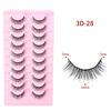 Ten Pairs of 3D Synthetic Fiber False Eyelashes: Bold European and American Style with Thick, Curled Volume