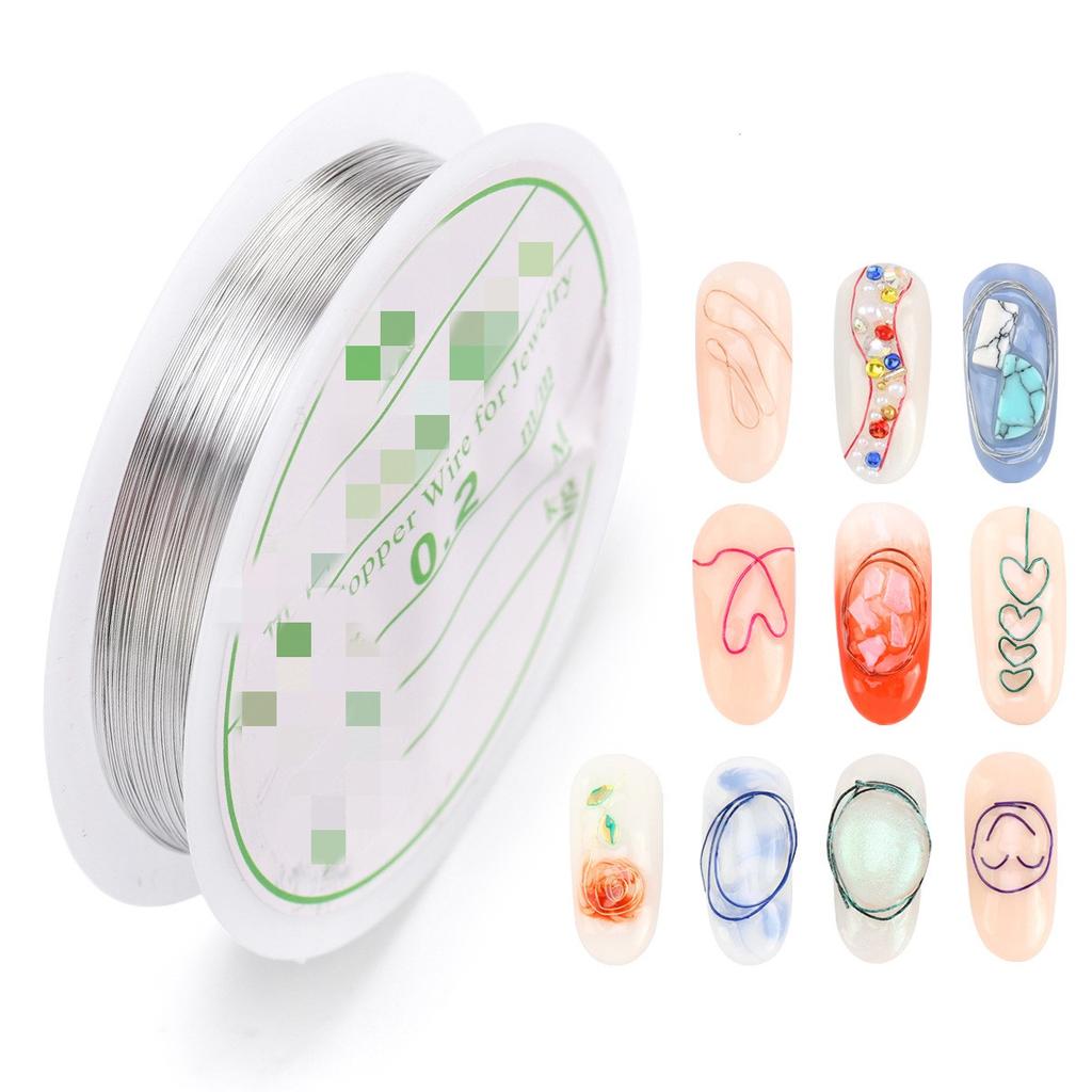 Nail Art Decorations Copper Wire Plating Copper Wire Nail Art DIY Tool Gold Silver 3D Nail Tips Nail Jewelry Manicure Decoration