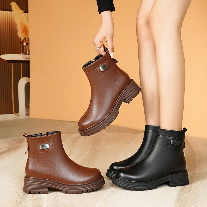 Fashion AIYUQI Ankle Boots Women 2025 New Genuine Leather Natural Wool Snow Boots Women Anti Slip Large Size Women's Motorcycle Boots