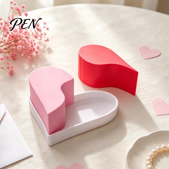 Necklace Earring Desktop Organizer Heart Shape Storage Box, 3D Printed Detachable Dual Compartment Jewelry Organizer, Decorative Wedding Anniversary