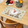 4 Stück/6 Stück Frohe Ostern Hase Platzdeckchen Set aus 4 Schwarz Braun Hase Küchentisch Platzdeckchen 12 x 18 Zoll Saisonale Frühlingsfeiertage Tischdecken