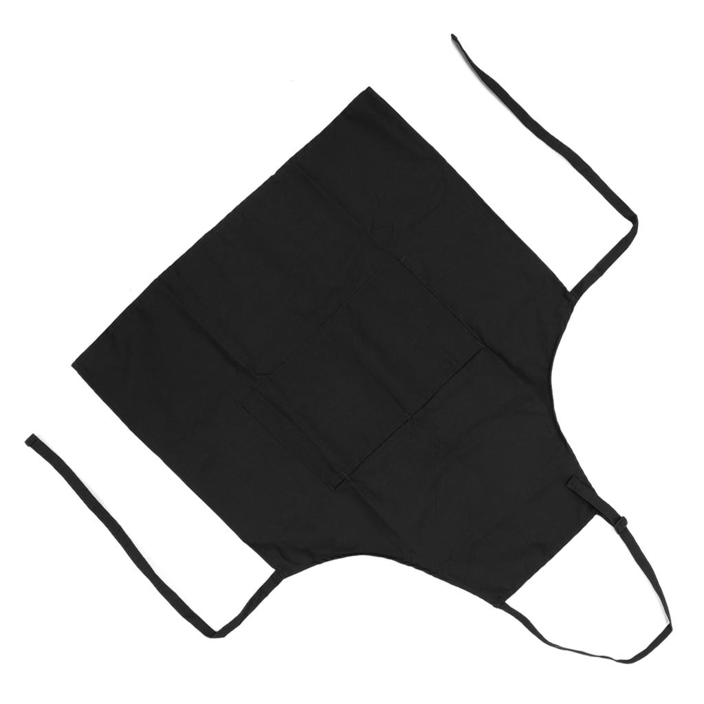 Waterproof Nail Art Apron Pure Color Apron Unisex Cooking Apron with Adjustable NeckbandBlack